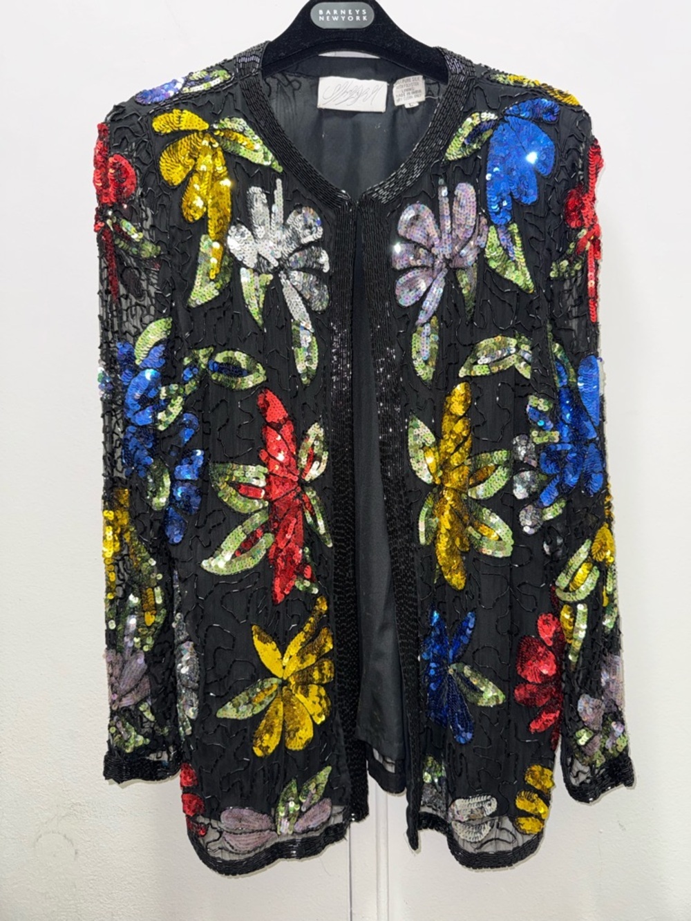 Vintage Marvin Richard’s Lord & Taylor multi-coloured sequin floral jacket L